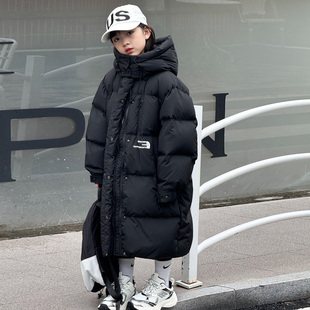 儿童羽绒服韩版冬装男童女童中大童长款加厚连帽可拆卸白鸭绒外套