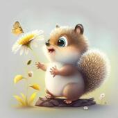 超萌丛林小松鼠贴画儿童房卧室衣柜装 饰自贴防水贴纸墙面遮瑕贴画