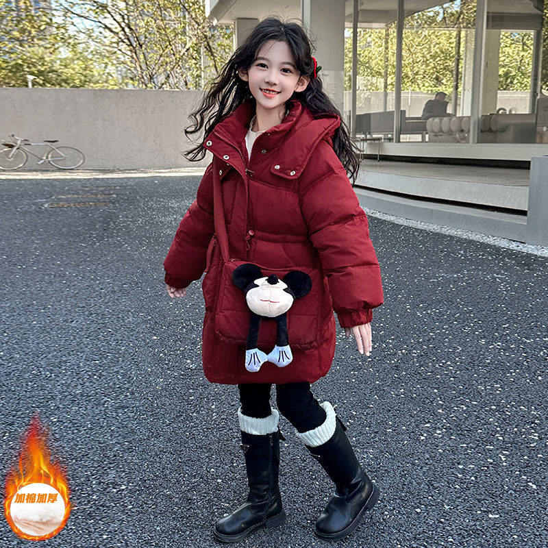 女大童收腰棉服冬季2025新款洋气女孩加厚外套中长款新年羽绒棉衣,女装/女士精品,真丝上装,淘宝优惠券,粉丝福利购,淘宝优惠卷