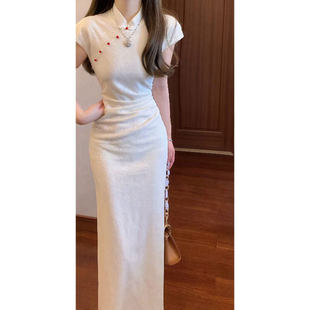 专柜高端2026夏季新中式女装简单大方的长裙子温柔风高级感修身包