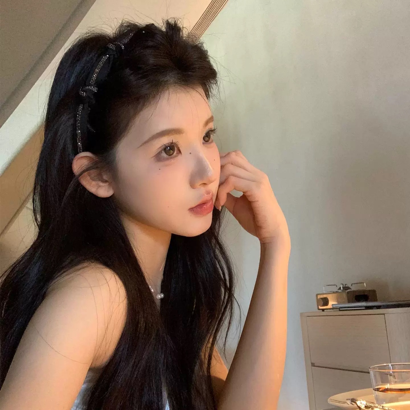 韩系天空之痕高颅顶发箍高级感百搭气质头箍钻条纽结发卡头饰发饰