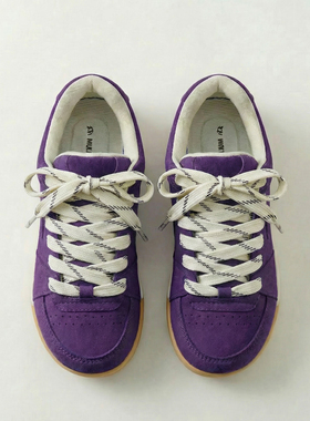 多嘴驴Donkey紫色面包鞋女厚底增高休闲鞋小众原创运动鞋春季板鞋