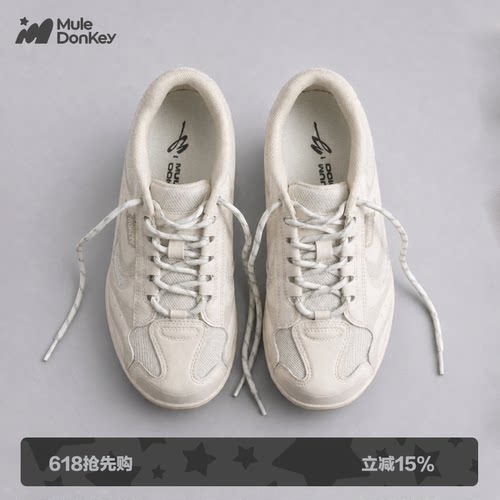 多嘴驴Donkey白色德训运动鞋