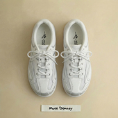 百搭阿甘运动鞋 多嘴驴Donkey白色薄底赛车鞋 女低帮网面透气慢跑鞋