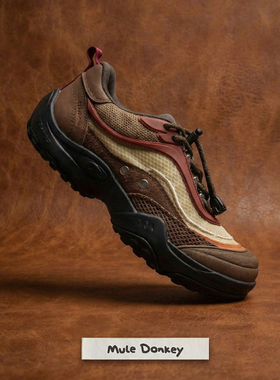 多嘴驴Donkey棕色登山鞋男春季户外爬山徒步复古拼色厚底运动鞋女