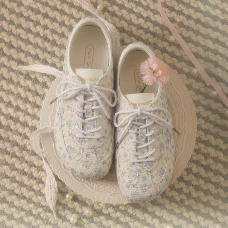 多嘴驴Donkey芭蕾德训鞋女春秋Doki Milk系列碎花配裙子休闲板鞋,女鞋,德训鞋,淘宝优惠券,粉丝福利购,淘宝优惠卷