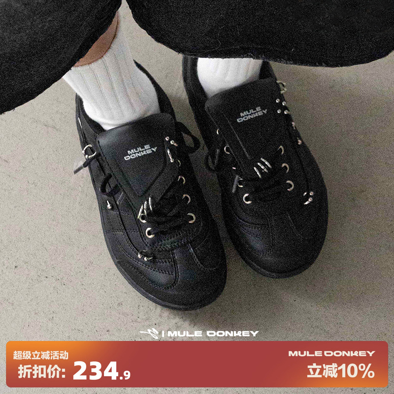 多嘴驴Donkey黑色朋克风德训鞋