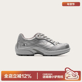 女秋季 小众千禧平底鞋 运动鞋 多嘴驴Donkey银色赛车鞋 芭蕾风德训鞋