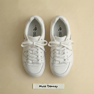 多嘴驴Donkey原创设计白色厚底面包鞋男秋季休闲板鞋情侣小白鞋女