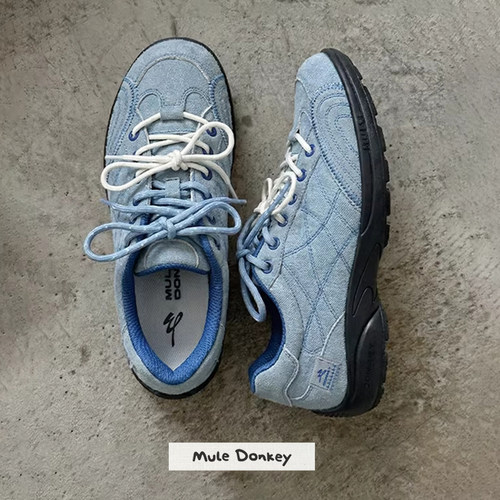 多嘴驴Donkey蓝色复古德训鞋女