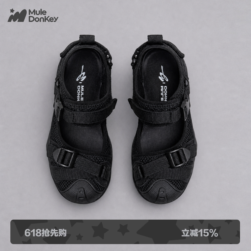 多嘴驴Donkey黑色户外溯溪鞋女款夏季运动涉水速干鞋外穿防滑凉鞋