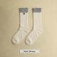 多嘴驴Donkey白色中筒袜女款 日系纯棉堆堆袜配勃肯鞋 花边长筒袜子