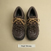 多嘴驴Donkey棕色老爹鞋 透气休闲运动鞋 女做旧撞色板鞋 户外登山鞋
