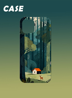 原创插画手机壳森林小房子熟女风适用苹果17promax轻薄iPhone16151413plusxsmax韩国二合一菲林磁吸华为小米