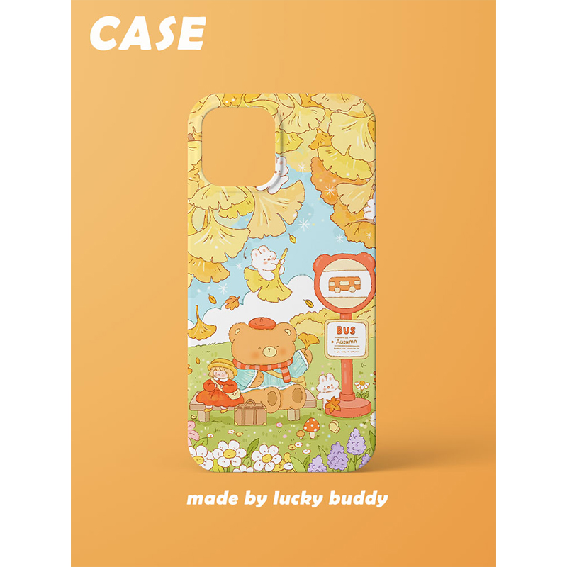 第2件半价/原创插画手机壳等待美好适用于苹果15promaxiPhone14plus13mini韩国二合一菲林亚克力磁吸华为