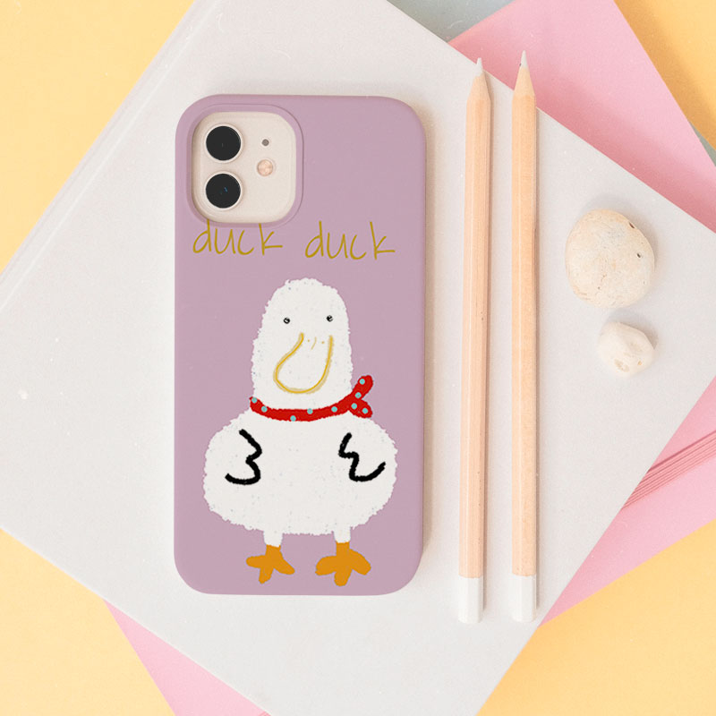 第2件半价/原创插画手机壳冲鸭鸭适用于苹果15promaxiPhone14plus13mini韩国二合一菲林亚克力磁吸华为