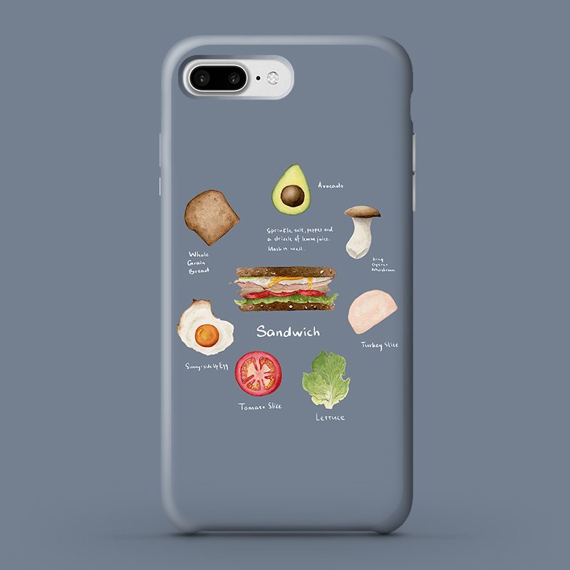 第2件半价/原创插画手机壳三明治理工科适用于苹果15promaxiPhone14plus13mini韩国二合一菲林亚克力磁吸华为