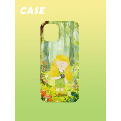 原创插画手机壳油画女孩拍照旅行适用苹果17promax轻薄iPhone16151413plusxsmax韩国二合一菲林磁吸华为小米