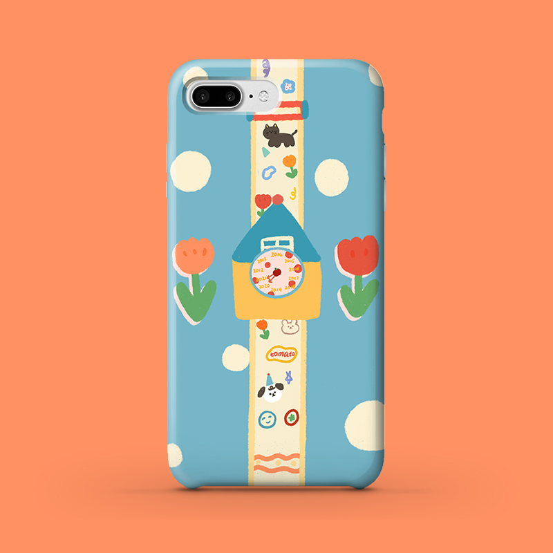 第2件半价/原创插画手机壳卡通蓝色花花适用于苹果15promaxiPhone14plus13mini韩国二合一菲林亚克力磁吸华为