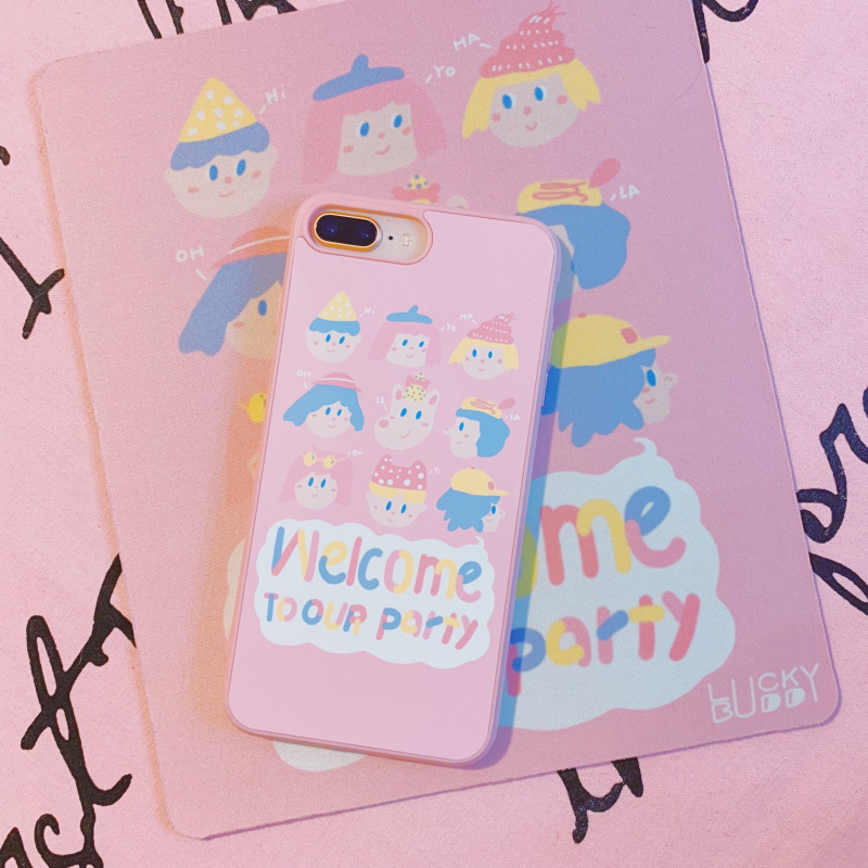 第2件半价/手机壳欢迎来我的大party适用于苹果15promaxiPhone14plus13mini韩国二合一菲林亚克力磁吸华为