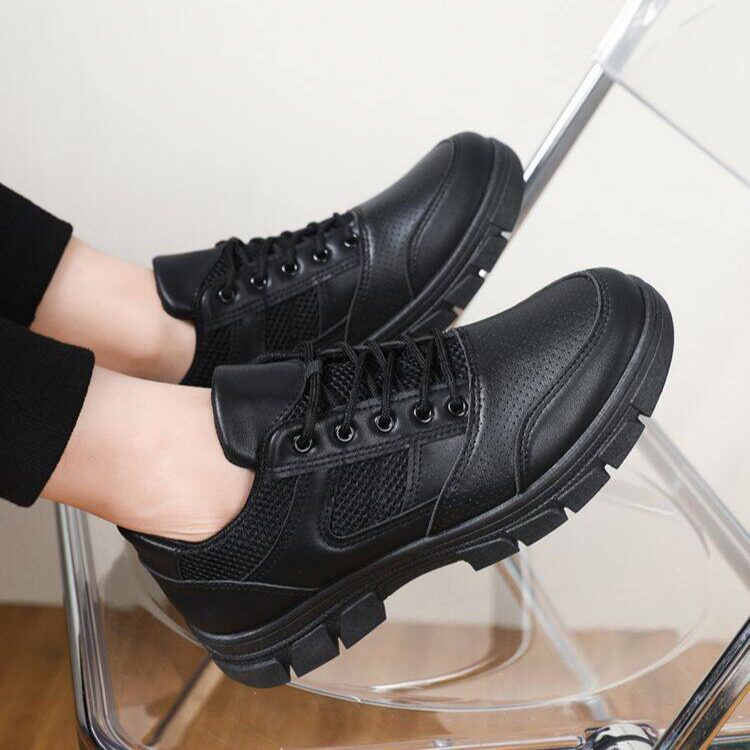 春季打孔透气网眼运动休闲工作鞋防滑防水软底厚底男鞋子45码46码