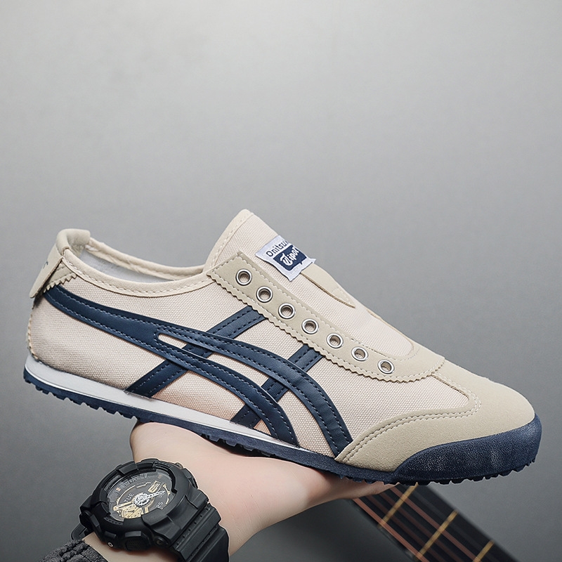 透气平底帆布鞋青年一脚蹬潮鞋男