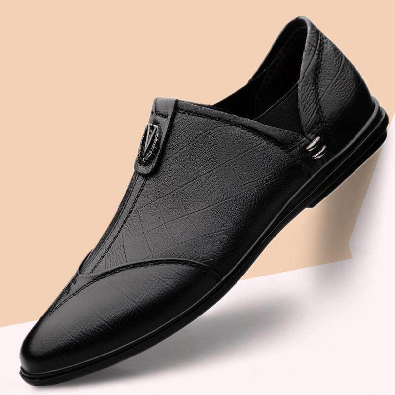 2026春季新款男鞋休闲皮鞋男士豆豆鞋软底防滑开车鞋套脚休闲皮鞋