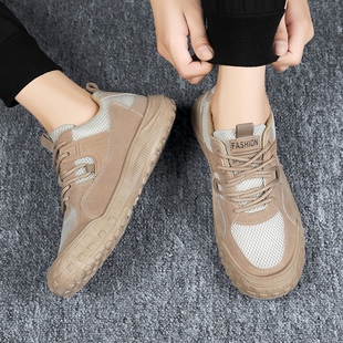 防滑工作鞋男透气网面鞋防臭薄款春季上班干活男鞋子软底轻便男鞋