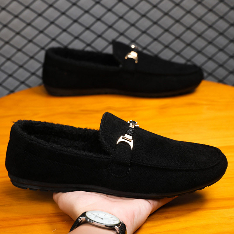 冬季加绒豆豆鞋保暖棉鞋青年潮流休闲鞋全黑色工作开车鞋男鞋4546,流行男鞋,乐福鞋（豆豆鞋）,淘宝优惠券,粉丝福利购,淘宝优惠卷