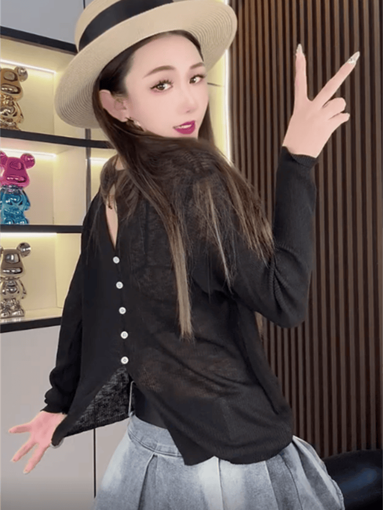 针织衫上衣套头圆领单穿