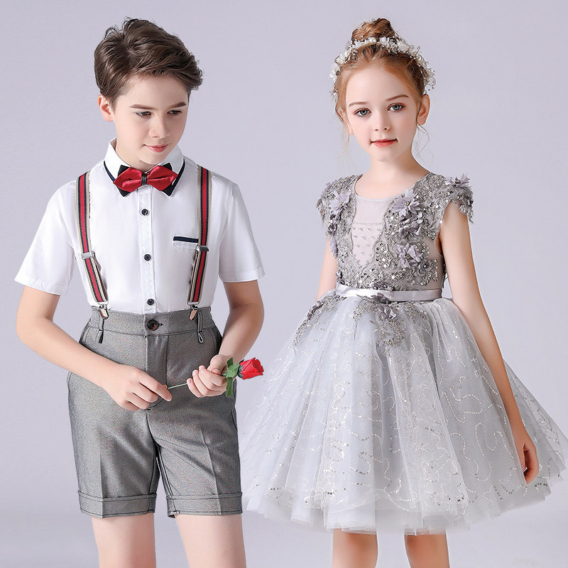 儿童合唱服男女童团体演出服幼儿园诗歌朗诵比赛表演服主持人礼服