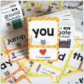 英语入门必学sight words高频词句型单词闪卡220词双面扫码 发音