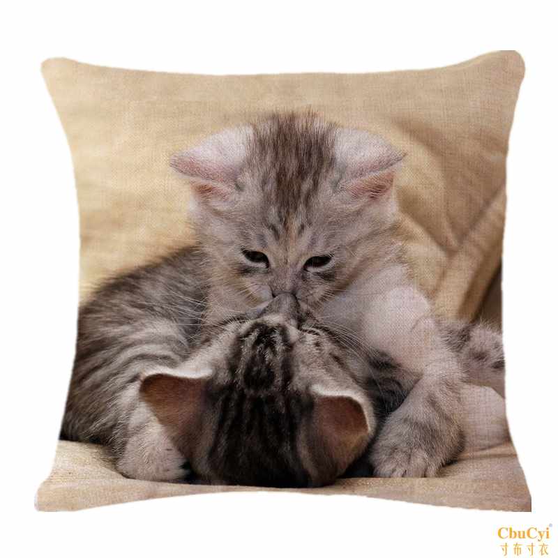 时尚创意 可爱动物猫咪图案印花抱枕套 温馨家居装饰枕头 靠垫在类目 居家布艺, 靠垫/抱枕中 - 来自Buy2taobao.com提供专业的淘宝代购服务