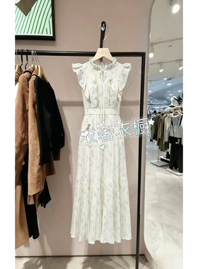 女装连衣裙2026夏季新时尚舒适荷叶边收腰印花茶歇裙32627A017_GU
