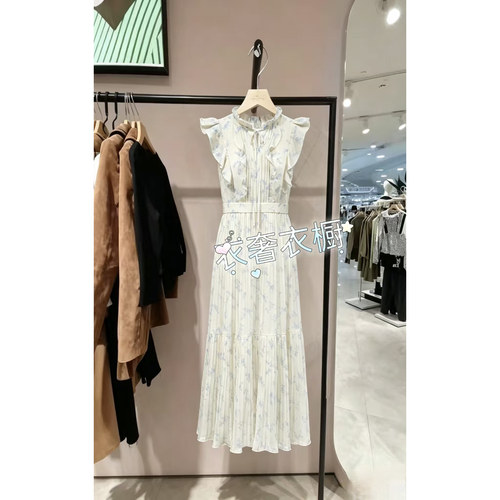 女装连衣裙2026夏季新时尚舒适荷叶边收腰印花茶歇裙32627A017_GU