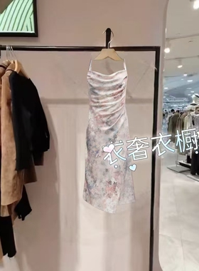 女装2025春夏新款连衣裙吊带V领直筒长款优雅通勤32437A021-FG