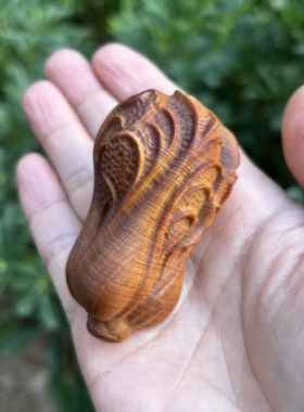 天然崖柏高油老料实木雕刻大白菜百财文玩手把件随身盘玩招财摆件