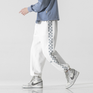 春秋运动休闲裤宽松抽绳束脚长裤青少年灯笼裤学生卫裤工装哈伦裤