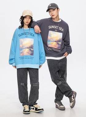春秋长袖圆领卫衣潮青少年运动休闲棒球服打底衫情侣针织衫棉小衫
