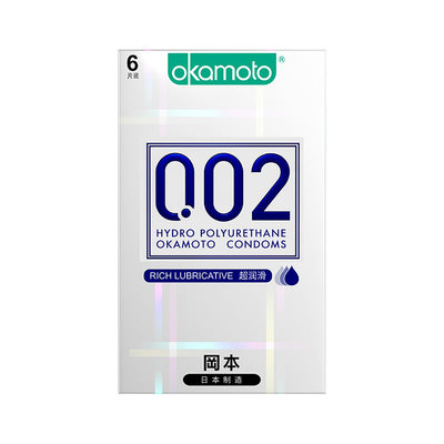 冈本002超薄避孕套超润滑蓝金6只