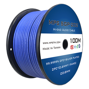 MPS进口SGP 202无氧铜6N镀银密缠发烧音响功放信号平衡音频线