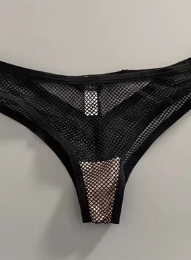 INCA**O意大利高奢性感网孔内裤性感豹纹丁字裤女个性腰内裤T裤