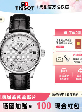 Tissot天梭力洛克1853手表男表80机芯机械皮带腕表