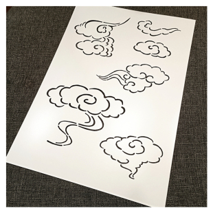 祥云创意DIY手工制作中式 拓印刺绣描画模板094 手绘衣服镂空型版