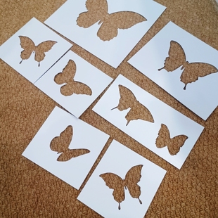 大蝴蝶镂空模板创意美术勾线填色拓印模板防水手绘型板007