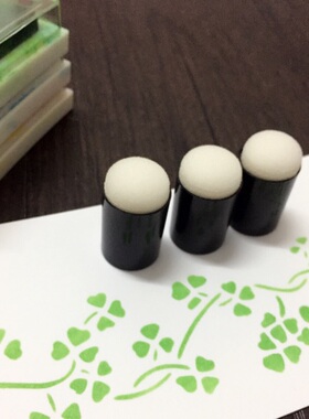 遮蔽板工具手工贺卡片彩色印泥上色儿童大人染卡手指海绵工具刷