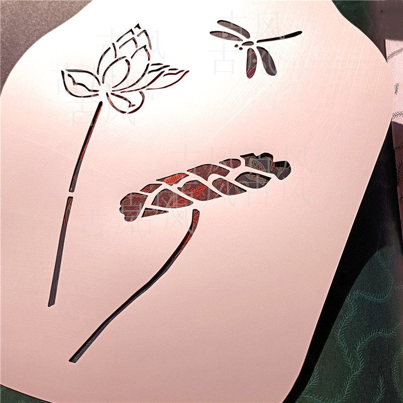 古风团扇镂空模板国风中式型版