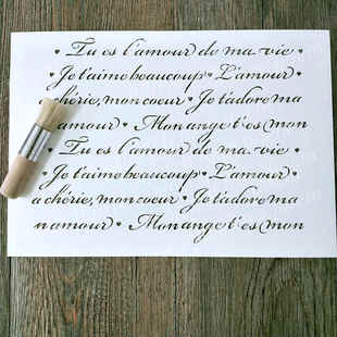 法语浪漫情诗LOVE镂空型板遮蔽喷雾喷漆手帐手工拓印英文背景730