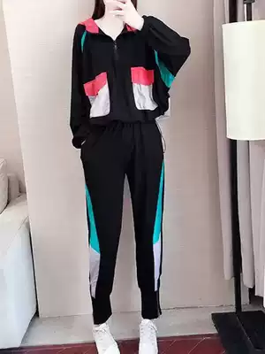 HCNTES light luxury brand sports suit women's 2021 spring and autumn new Korean loose large size casual running suit