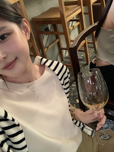豆豆早安 薄款中袖羊毛衫女秋百搭宽松套头内搭打底针织衫上衣